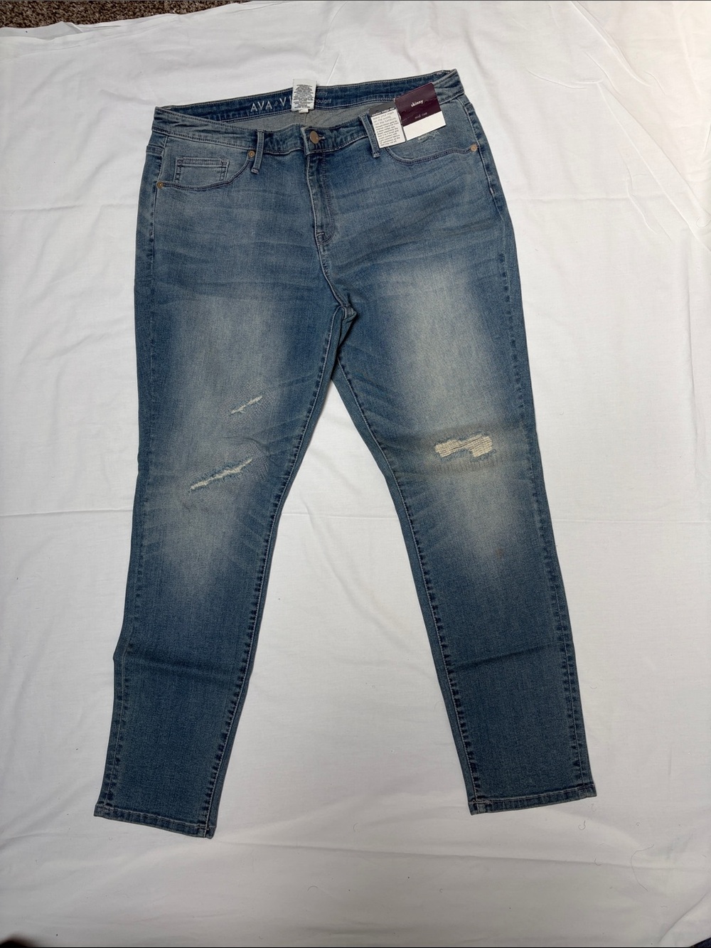 Ava & Viv Light Blue Skinny Jeans with Distress